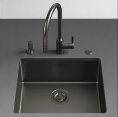 Franke Mythos Masterpiece BXM 210.40 PVD Gun Metal Chiuvetă 400x410mm Montaj la Nivel și Montaj Sub Blat 127.0674.537