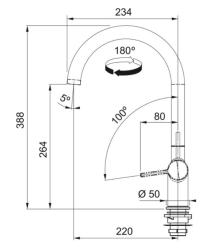 Franke Active J Robinet de bucătărie negru mat cu duză pivotantă 115.0653.398
