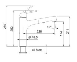 Franke Lift Robinet de bucătărie negru mat cu duză extractibilă 115.0621.670