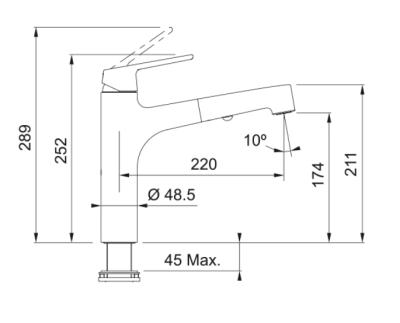 Franke Lift Robinet de bucătărie negru mat cu duză extractibilă 115.0621.670