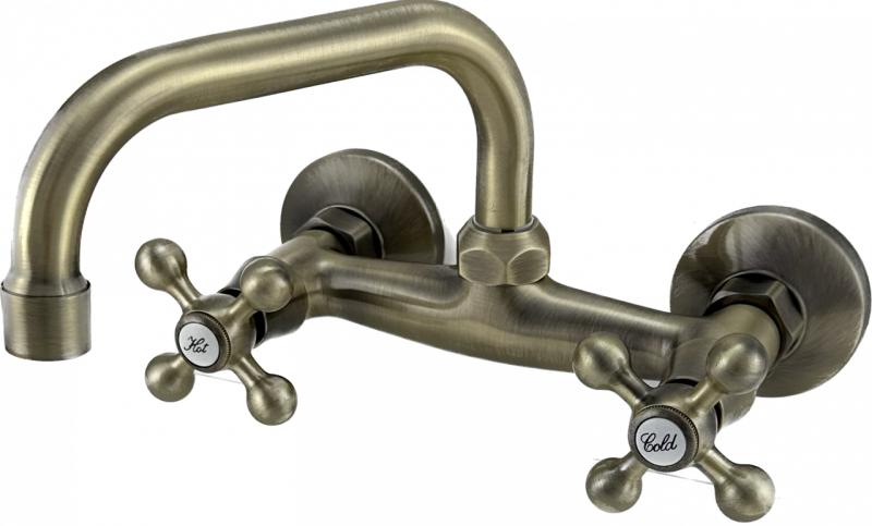 AquaTrimo Vivaldi robinet de bucătărie clasic Bronz de perete cu duză superioară 21VV7066BN