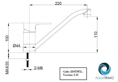 AquaTrimo Schubert Baterie de bucătărie monocomandă cromată 21ST7072CM