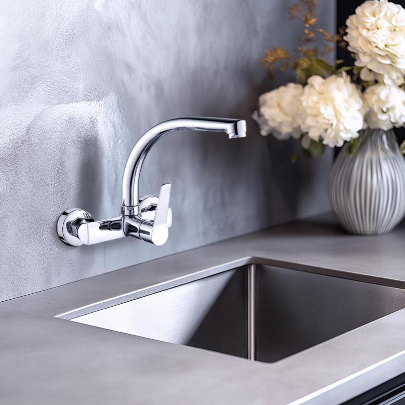 AquaTrimo Chopin robinet de perete pentru bucătărie cu duză superioară cromat 21CP7073CM