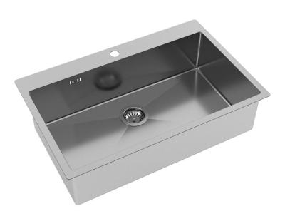 Chiuveta mare din oțel inoxidabil, Ausmann sau Blue, cu dimensiunile de 79x50cm, montaj pe suprafață sau deasupra blatului, cu orificiu pentru robinet. Cod produs: 1208957119.