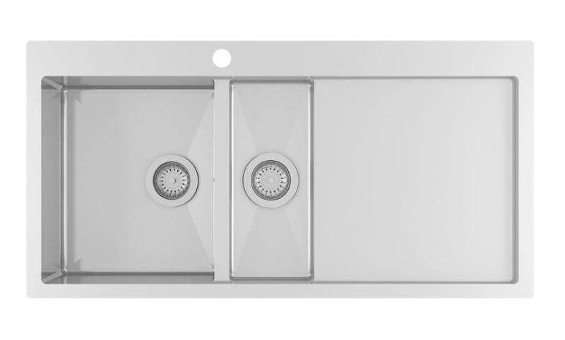 Ausmann sau Blue 1,5 chiuvetă din oțel inoxidabil 100x51cm, cu montaj pe suprafață și îngropată, cu zonă de scurgere 1208957128.