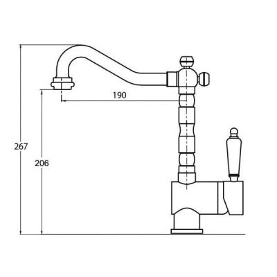 Edward robinet de cbucătărie nostalgic cu duză pivotantă Bronz clasic 1208957129
