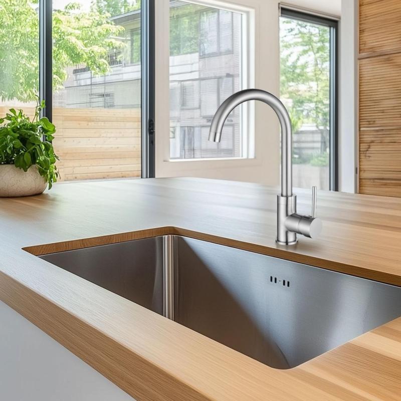 Ausmann Petra Baterie de bucătărie cu duză pivotantă din oțel inoxidabil 1208957157