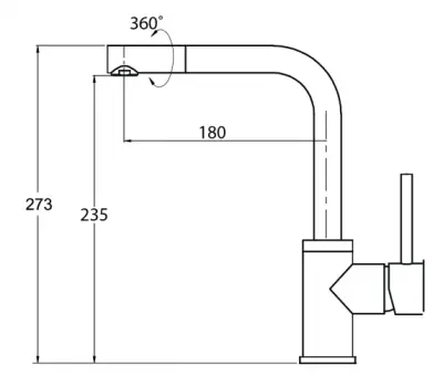 Ausmann Lavea Robinet de bucătărie din oțel inoxidabil cu duză și perlator pivotant 1208957160