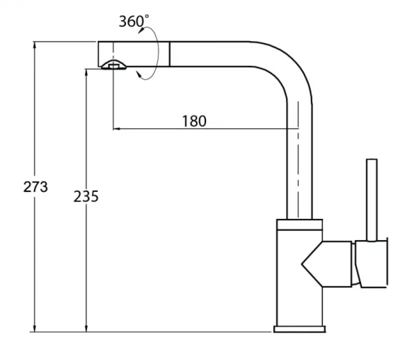 Ausmann Lavea Robinet de bucătărie din oțel inoxidabil cu duză și perlator pivotant 1208957160