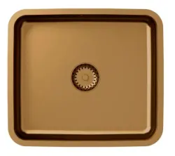 Chiuvetă subblat Aquadesign Oxford din oțel inoxidabil acoperit cu PVD de cupru, dimensiuni 40x35 cm, cod produs 1208957202.