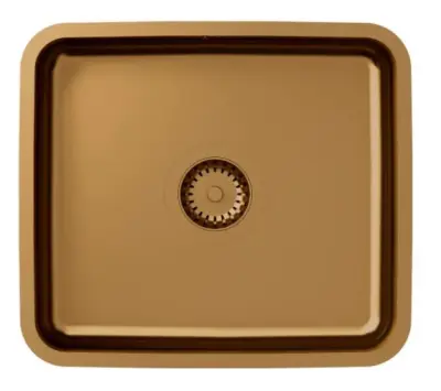 Chiuvetă subblat Aquadesign Oxford din oțel inoxidabil acoperit cu PVD de cupru, dimensiuni 40x35 cm, cod produs 1208957202.
