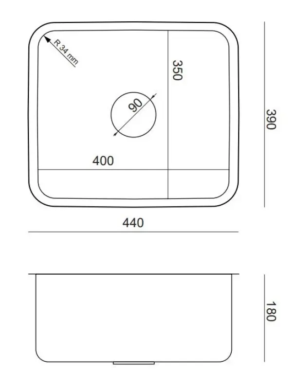 Chiuvetă subblat Aquadesign Oxford din oțel inoxidabil acoperit cu PVD de cupru, dimensiuni 40x35 cm, cod produs 1208957202.