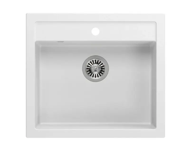 Ferma Quadri, cu chiuvetă din granit alb mat, de 595x540mm, montată pe suprafață sau sub blat, în stil rustic, 1208957209.