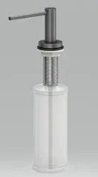 Dispensator de săpun încastrabil de lux Quadri Swindon, culoare gun metal, cu reîncărcare de sus, cod 1208957212.