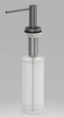 Dispensator de săpun încastrabil de lux Quadri Swindon, culoare gun metal, cu reîncărcare de sus, cod 1208957212.