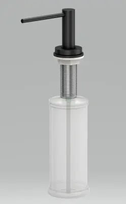 Dispenserul de săpun încorporat de lux Quadri Swindon, negru mat, se poate reumple de sus, 1208957213.
