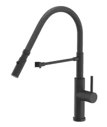 Quadri Chester Baterie de bucătărie  cu duză flexibilă și duș cu 2 jeturi negru mat 1208957225