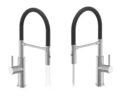Quadri Chester Baterie de bucătărie cu duză flexibilă și duș cu 2 jeturi în oțel inoxidabil 1208957226