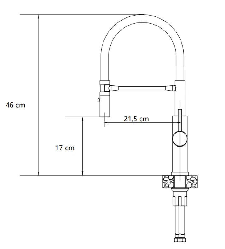Quadri Chester Baterie de bucătărie cu duză flexibilă și duș cu 2 jeturi în oțel inoxidabil 1208957226