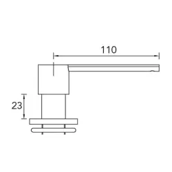 Dozatorul de săpun încorporat CARESSI pentru blatul de bucătărie, finisaj metal gun metal PVD CA203GM.