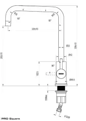Lorreine Pro Square Robinet de bucătărie negru mat cu duză pivotantă 1208957318