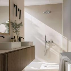 Set de duș încastrat Waterevolution Flow cromat cu duș cu efect de ploaie cu termostat și duș de mână 1208957343