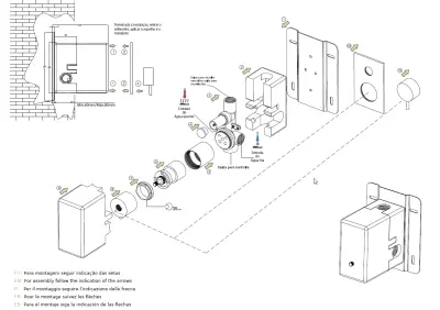Waterevolution Flow set de duș încorporată, alb mat, cu termostat, duș de ploaie și duș manual, 1208957344.