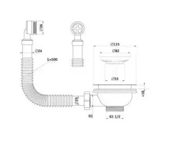 GraniteMy Set de scurgere  culoare bej crem cu revărsare rotundă 1208957346