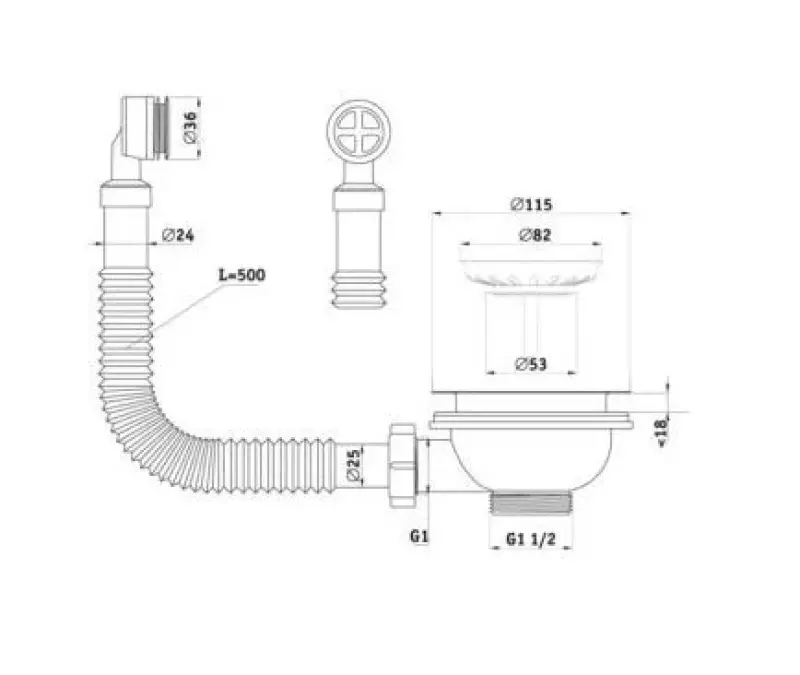 GraniteMy Set de scurgere  culoare bej crem cu revărsare rotundă 1208957346