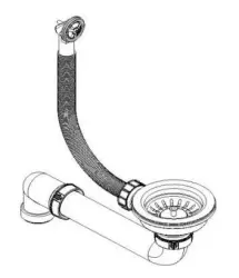 Ausmann Set de scurgere pentru chiuvetă din cupru periat cu revărsare rotundă 1208957348