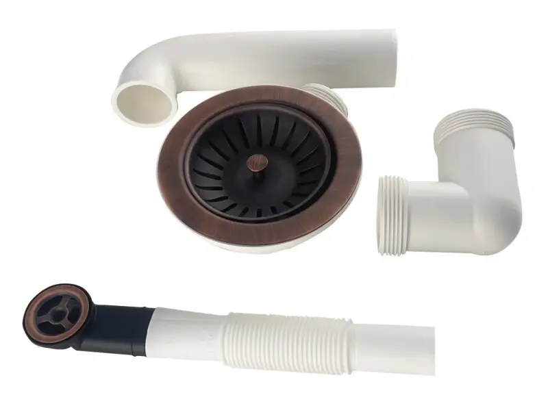 Set de scurgere din cupru periat Ausmann pentru chiuvetă, incluzând preaplin din cupru 1208957348