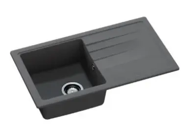 Granită My Smart extra supraadâncă de granit, chiuvetă neagră, 76x44cm, cu scurgere reversibilă 1208957353.