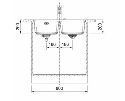 Franke Maris MRG 220/120-35-35 Fragranite ediția neagră mat dublă chiuvetă încorporată plană