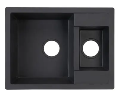 GranităMy Smart extra josină 1,5 chiuvetă granită neagră montată pe blat, reversibilă, 58x44cm 1208957386