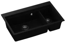 GraniteMy Limited oferă o masă de bucătărie mare din granit, cu o chiuvetă neagră inclusă, cu accesorii, cu o dimensiune de 76x48 cm.