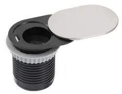 Priza încorporabilă Indux Slide în blatul de lucru cu USB și priză, culoare oțel inoxidabil 1208957391.
