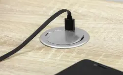 Priza de bucătărie cu încorporare Indux Cover, cu împământare și USB, cu culoare argintie 1208957393.
