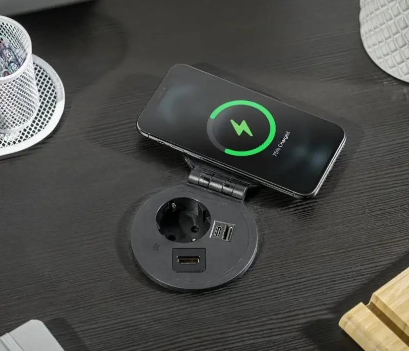 Indux Capac de încorporare cu împământare albă, priză de bucătărie în blatul de lucru cu conexiuni interschimbabile 1208957395