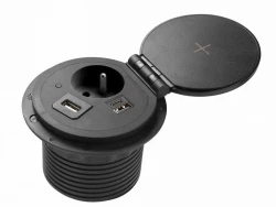 Indux Cover încorporat cu împământare neagră priză de bucătărie în blat cu conexiuni interschimbabile 12089573400