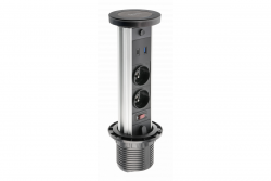 Indux Lift priza de bucătărie încorporabilă negru, cu iluminare, 2 x USB și încărcare wireless 1208957402