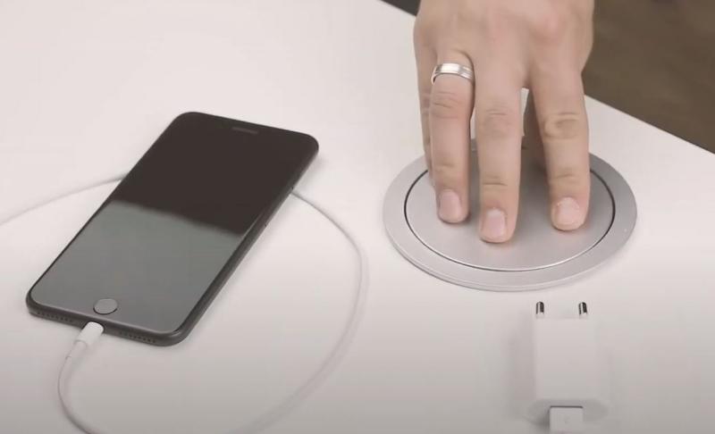 Indux Push priză de bucătărie retractabilă din tablă zincată argintie în blat cu 4 prize 1208957413