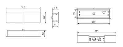 Inbouw stopcontact Indux Slide max în blatul de lucru al bucătăriei cu USB-A, HDMI, RJ45 și USB-C, culoare alb mat, 1208957429.