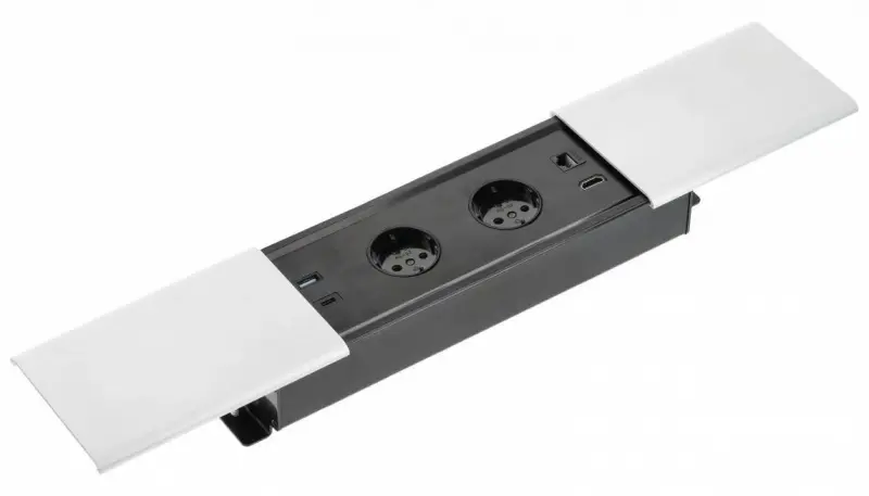 Indux Slide max priză de bucătărie încorporată în blat cu USB-A, HDMI, RJ45 și USB-C, culoare alb mat 1208957429
