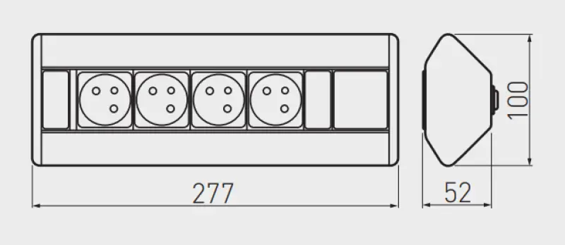 Priza de colț Indux Corner pentru bucătărie, cu 4 prize de pământ 1208957432.