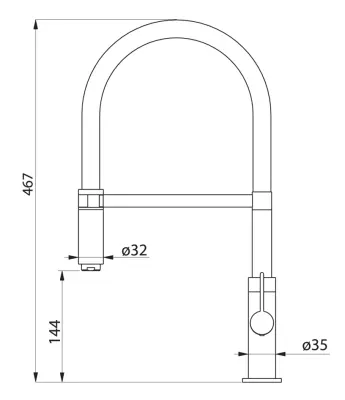 Ausmann Lavea Robinet de bucătărie  gun metal PVD grafit cu duză pivotantă și flexibilă 1208957437