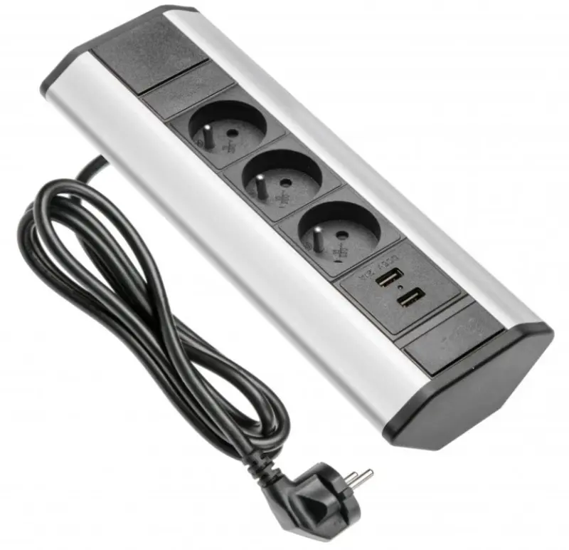 Colț de bucătărie Indux Corner cu 3 prize pământ și 2 încărcătoare USB 1208957442