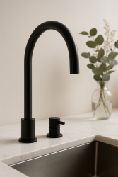 Waterevolution Flow Robinet de bucătărie cu 2 orificii negru mat T151PR