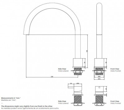 Waterevolution Flow Robinet de bucătărie cu 2 orificii din alamă T151LE