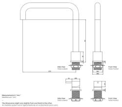 Waterevolution Flow Robinet de bucătărie cu 2 orificii gun metal PVD T151HGME