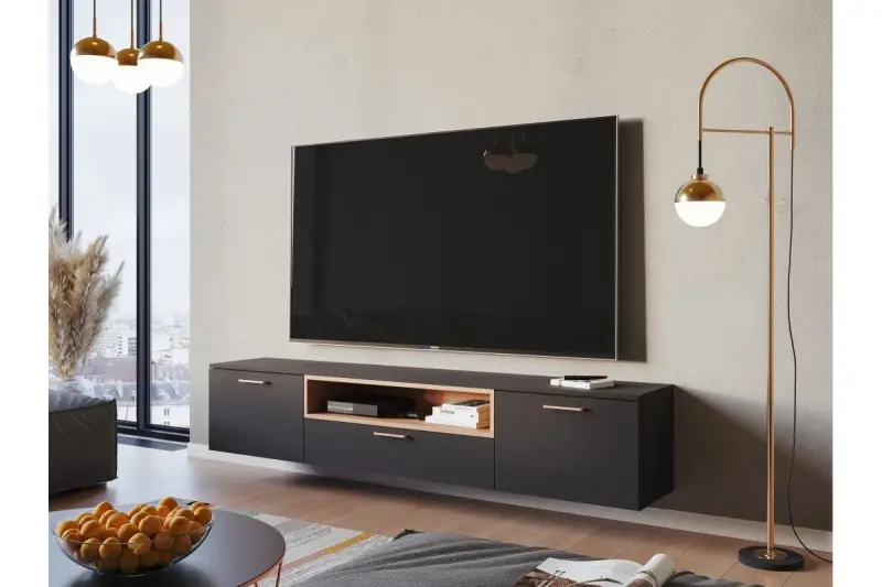 Lampă de podea Decor Abies din alamă aurie cu bază de marmură neagră 7573